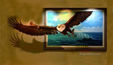  eagle Painting - eagle out of frame 3D